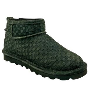 New BearPaw Women's Amy Suede Ankle Booties Seaweed Green 8.5W 8.5M